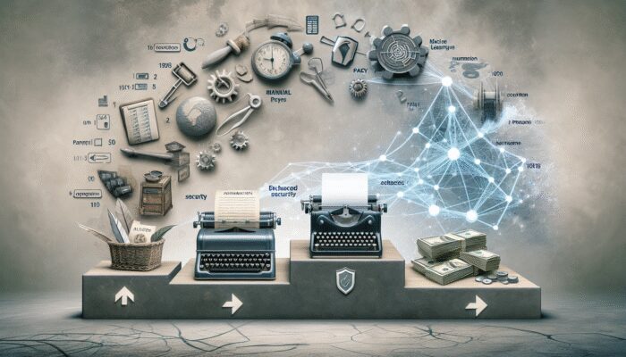 Timeline of payday loan verification technology evolution from manual to automated systems with real-time data analysis.