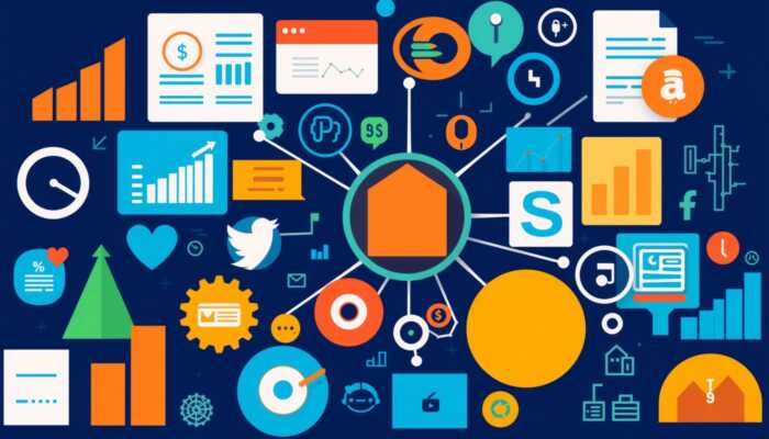 Collage of data sources for personal loans, featuring credit reports, banking transaction charts, social media icons, and alternative data symbols like utility bills and rental agreements in a digital network format.