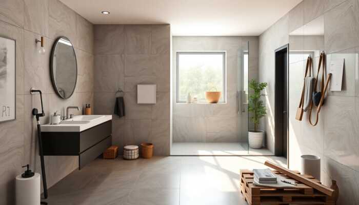 Modern remodeled bathroom illustrating a home improvement project that may require financing