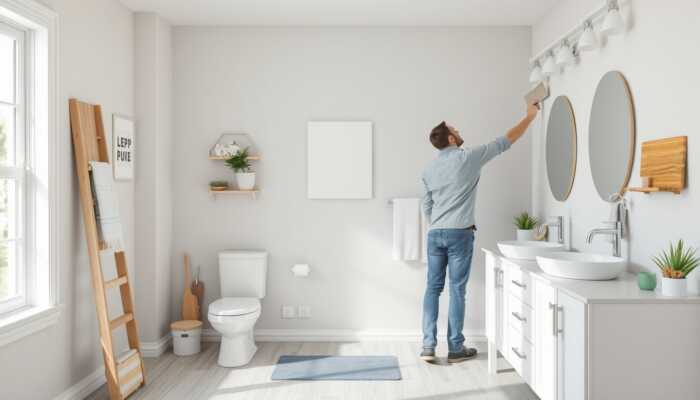 Homeowner completing bathroom improvements while managing a renovation budget