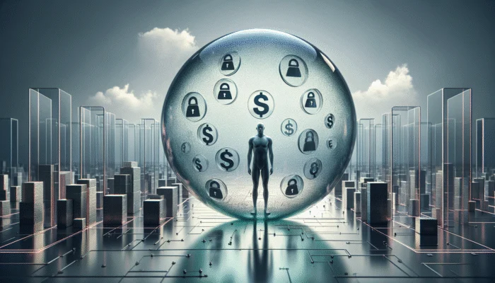 A shield protecting a borrower, symbolizing Indiana's payday loan fee limits: $1.00 per $100, max $550 loan.