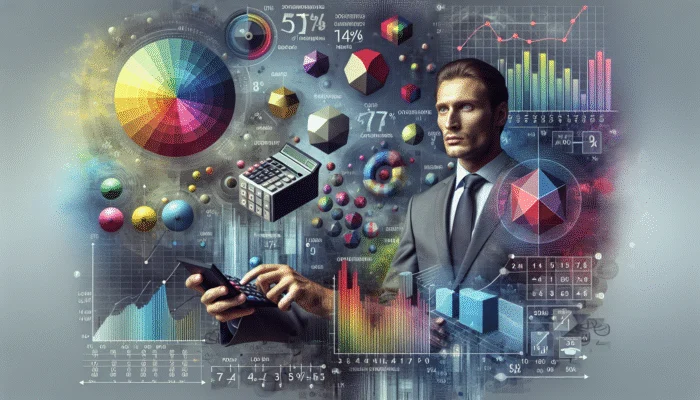 Person using calculator with charts and graphs to analyze loan scenarios for informed financial decisions.