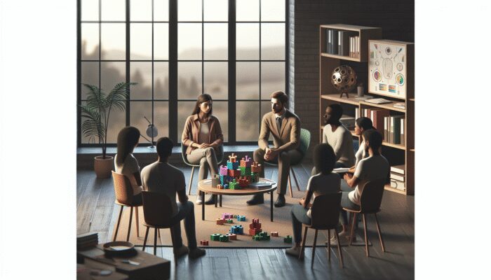 An empathetic counselor guides diverse clients through financial planning to overcome payday loan debt.