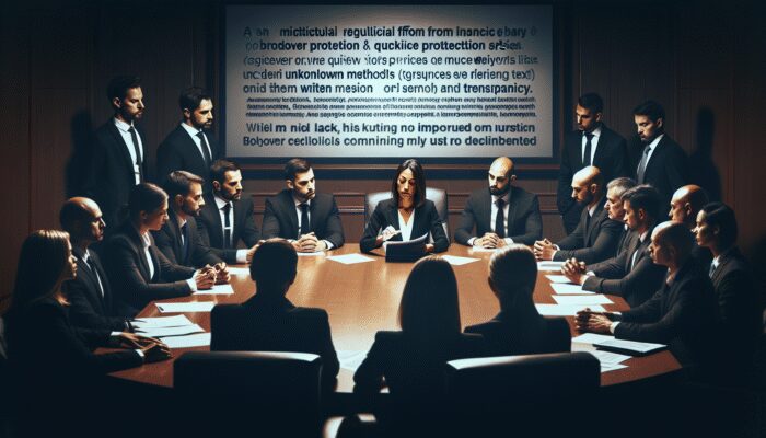 A CFPB regulator presents new lending rules to payday loan executives, focusing on borrower protection.